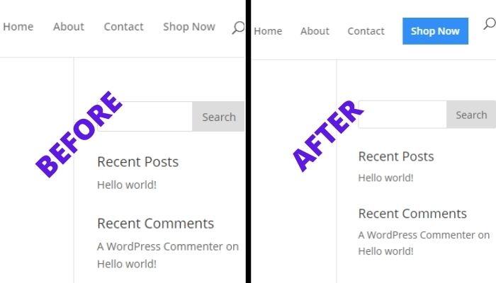 styling single menu item in divi