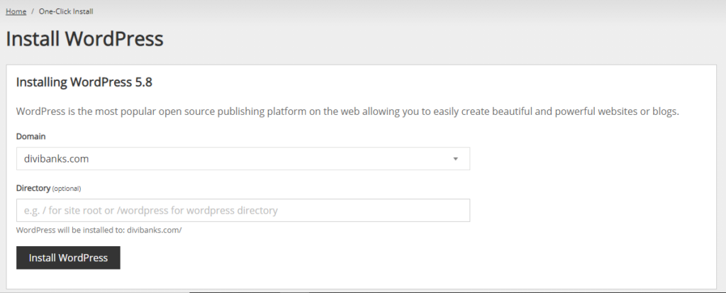 Install WordPress-Eco Web Hosting