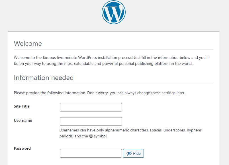 Register WordPress