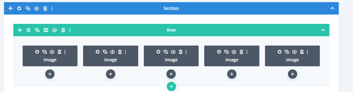 row with 5 columns