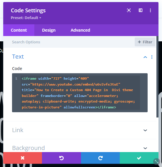 embeded code