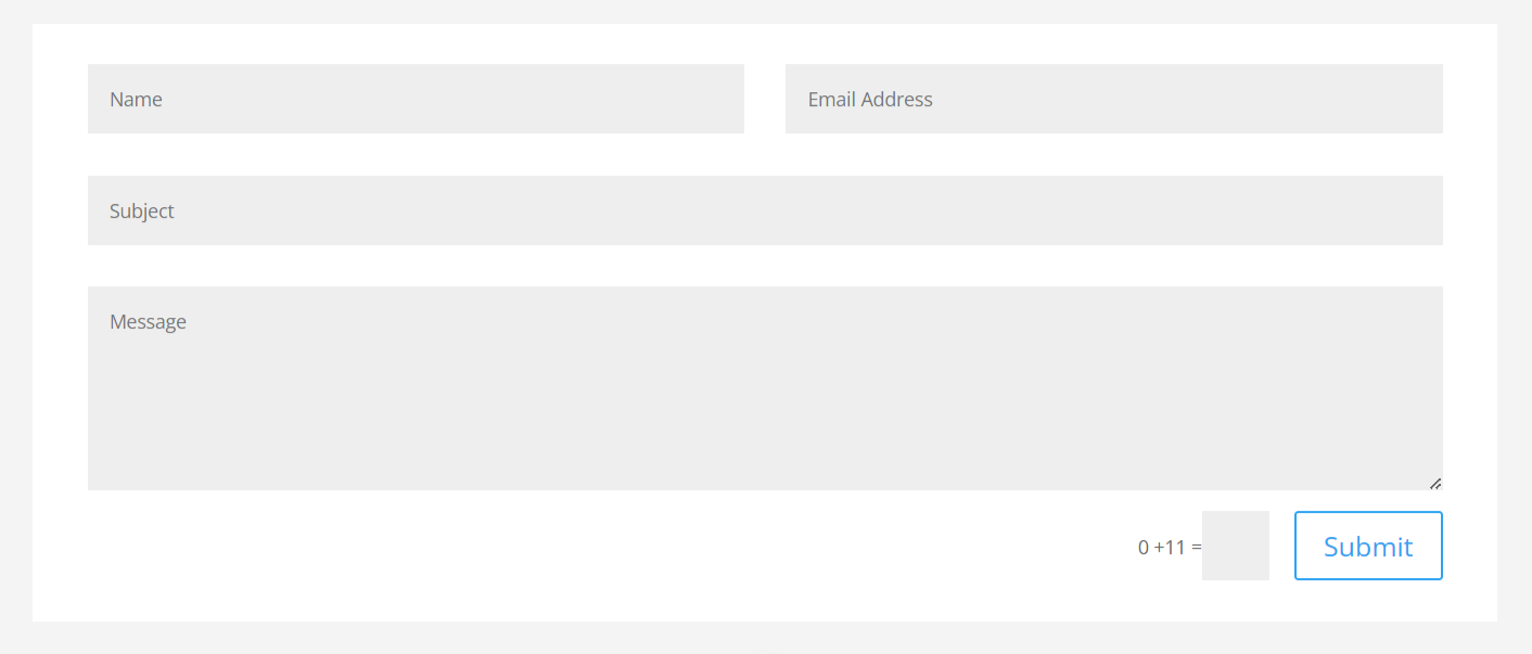 Divi Contact Form Before Moving the Labels