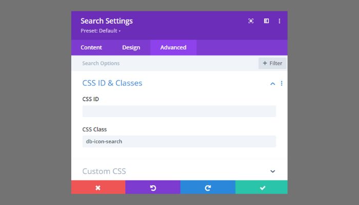 divi search module icon