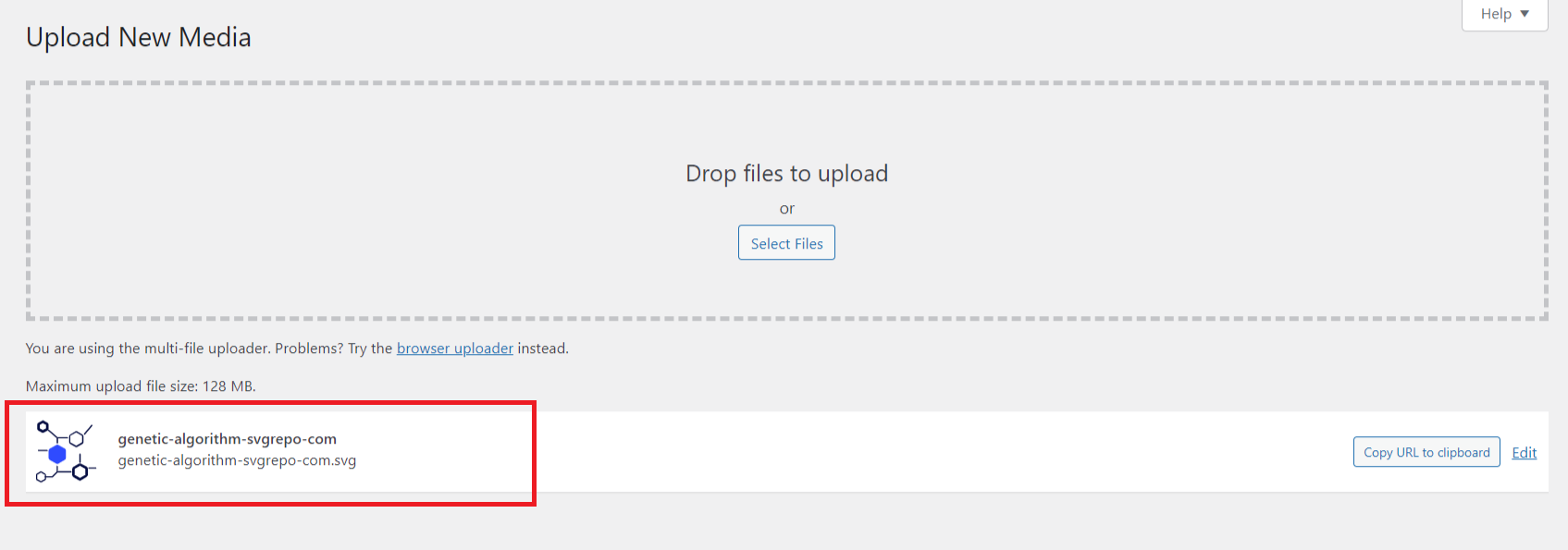 Add svg files in divi successful