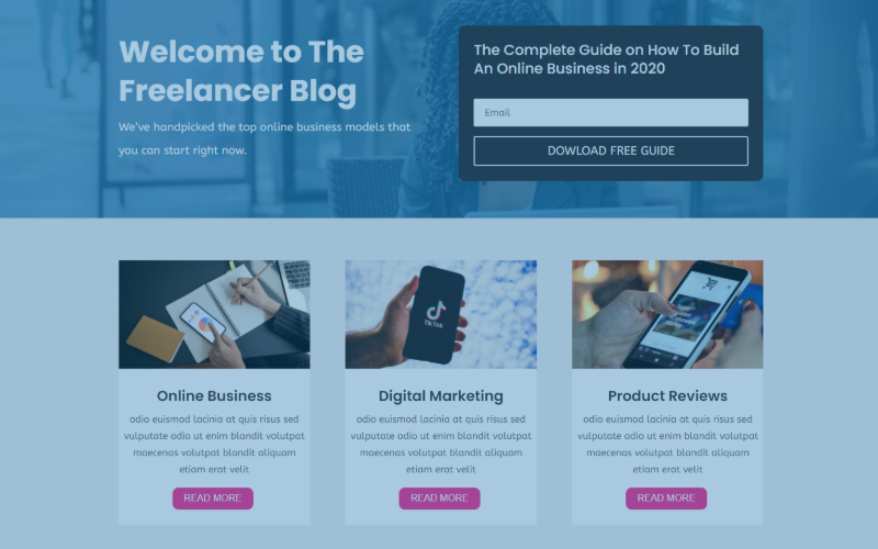 Freelancer Blog Layout Doc